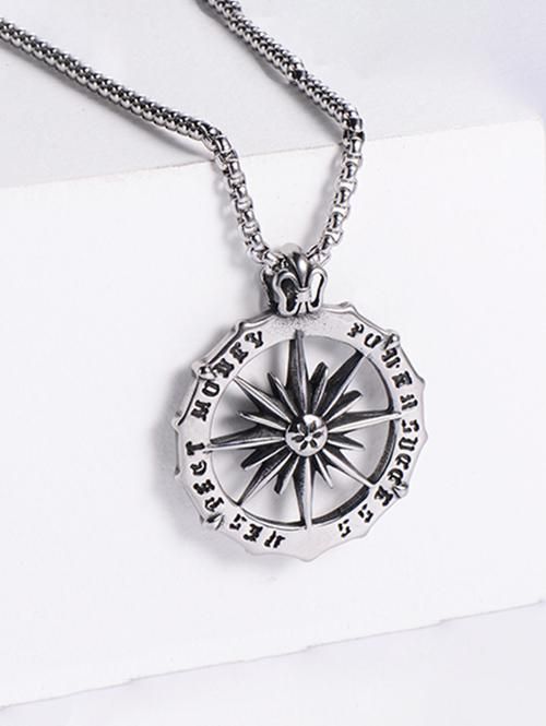 Compass titanium pendant